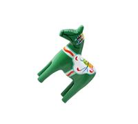 lmoikesz de Caballo Dala Sueco de para Madera, Adorno para Madera Maciza, Arte Coleccionable, Escritorio, decoración para el hogar, Regalo Navidad, Estatua, Verde, 16 x 4.5 x 16 cm