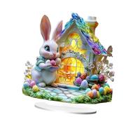 lmoikesz Decoración de Pascua: acrílica Plana 2D Que realza el en la mesita de Noche, el Escritorio o alféizar la Ventana Pieza Decorativa. Centro, Estilo B