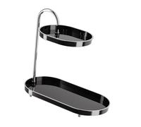 lmoikesz Elegante Organizador de baño de 2 Niveles con Elegante Bandeja para Guardar Maquillaje, Estante Decorativo para Guardar Joyas, Torre Almacenamiento Maquillaje, Anillos Decorativos Modernos.