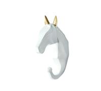 lmoikesz Gancho para Llaves de Resina, complemento Duradero y Funcional para el hogar, Gancho montado en la Pared con Cabeza de Elefante de Resina Resistente y Duradero, Oro Blanco (Caballo)