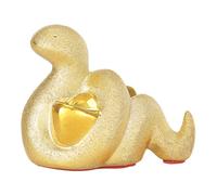 lmoikesz Hermosa alcancía de cerámica con forma de serpiente, juguete escultural para guardar, organizador de escritorio decorativo para el hogar y la oficina, estatua de, Dorado, 12 x 6.5 x 9 cm