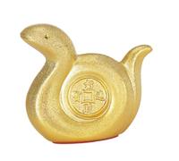 lmoikesz Hermosa alcancía de cerámica con forma de serpiente, juguete escultural para guardar, organizador de escritorio decorativo para el hogar y la oficina, estatua de, Dorado, 12x5x11cm