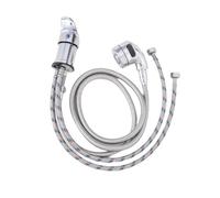 lmoikesz Juego de grifo y ducha para champú de salón con manguera para un cabello eficiente. Juego grifo agua para salón con manguera y rociador, Cabezal pulverizador plateado, 60cm