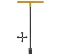 lmoikesz Llave inglesa multifuncional, llave para medidor resistente, mango en T, herramienta que ahorra esfuerzo para acceso a aceras, herramienta de 4 vías para válvulas, amarillo, 17 pulgadas