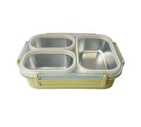lmoikesz Lonchera de acero inoxidable Dile adiós al plástico Lonchera de acero inoxidable Lonchera de metal Lonchera para niños Snacks, verde