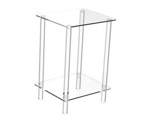 lmoikesz Mesita de Noche de acrílico, Elegante Auxiliar Transparente, Montaje rápido, Mueble Minimalista para el hogar, se Puede Colocar cómodamente Junto a la Cama o el, Claro, 30x25x50cm