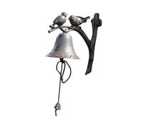 lmoikesz Timbre Colgante para Exteriores, Estilo rústico de Hierro, con decoración de Granja y manivela, para Montar en la Pared, Bienvenida, Hierro.