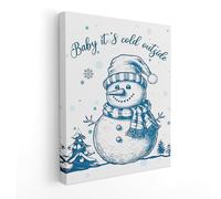 Lmovutcom Arte de Pared Baby It's Cold Outside con Muñeco de Nieve, Decoración de Póster Navideño e Invernal para la Pared, Sin Marco