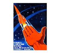 Lmovutcom El Espacio desde la Tierra Impresiones de Arte, Grabados de Imágenes de Propaganda URSS Rusia, Póster Vintage en Lienzo, Imagen Decorativa Retro para Interior, Sin Marco