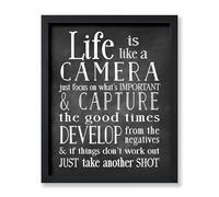 Lmovutcom Póster Motivacional, Lámina Inspiradora, La Vida es como una Cámara, Captura, Revela, Toma Otra Foto, Arte de Pared Sin Enmarcar, Decoración para Hogar