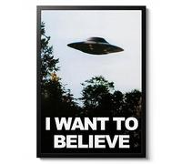 Lmovutcom Póster sobre Lienzo I Want to Believe, Imagen de Impresión Vintage, Arte de Pared Publicitario, Divertidos Pósters Retro, para Casa, Decoración de Salón y Dormitorio, Sin Enmarcar