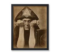 Lmovutcom Póster Vintage de Aleister Crowley, Impresión en Lienzo Retro de Ocultista, Arte Oculto de Libro con Pentagrama, Decoración Gótica para Salón o Dormitorio, Arte de Pared Sin Enmarcar