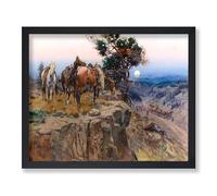 Lmovutcom Póster Vintage Pintura Innocent Allies, Impresión en Lienzo Retro The Holdup, Arte Western de Caballos, Decoración de Paisaje para Salón u Oficina, Arte de Pared Sin Enmarcar