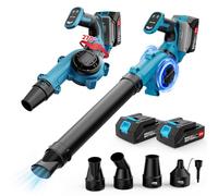 Lmozim Soplador de Hojas Inalámbrico 21 V,3 Velocidades Sopladora de Hojas con Bateria con Motor Brushless,Dos Baterías de 3,0 AhVelocidad Máxima 260km/h,Soplador Eléctrico Cuidado del Césped