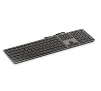 LMP KB-3421 - Teclado USB para Windows, 110 Teclas con Teclado numérico, diseño francés (AZERTY), 2 Puertos USB Integrados, Carcasa de Aluminio, diseño Delgado, Gris Espacial
