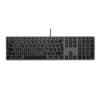 LMP Large Font USB Keyboard 110 Keys Wired USB Keyboard with, W127153243 (Keys Wired USB Keyboard with 2X USB and Aluminum Upper Cover - UK - Space Gray)
