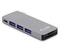 LMP USB-C Basic Hub 6 Port, 3x USB 3.0 (1x 1.5A Output), SD/microSD, USB-C (PD), Alu, space grey