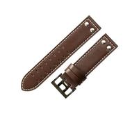 LMPVPDGADZ Accesorios de reloj de cuero transpirable aptos for correa de reloj de aviación caqui Hamilton H760250 20 22mm(Coffee white-Black,20mm)
