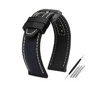 LMPVPDGADZ Ajuste adecuado for M-Ido Helmsman M038 Correa M038431 M005 Caucho de silicona macho 22 mm(Black white line bk,20mm)