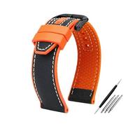 LMPVPDGADZ Ajuste adecuado for M-Ido Helmsman M038 Correa M038431 M005 Caucho de silicona macho 22 mm(Orange white line bk,20mm)