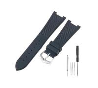 LMPVPDGADZ Ajuste for Patek Philippe Sport Elegance 5726/5711/5712 Nautilus Series accesorios de correa de reloj de silicona 25x13mm(Black-ST-K20)