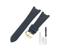 LMPVPDGADZ Ajuste for Patek Philippe Sport Elegance 5726/5711/5712 Nautilus Series accesorios de correa de reloj de silicona 25x13mm(Black-GD-K20)