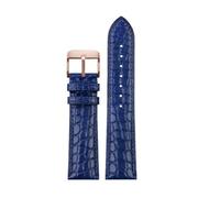 LMPVPDGADZ Apto for cualquier pulsera lujosa, correa de cuero azul suave, cierre de correa de reloj, pulsera for hombre de 18, 20mm y 22mm(Blue rosegold Pin,18mm)