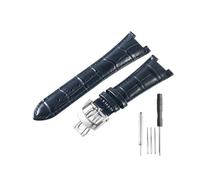 LMPVPDGADZ Apto for reloj de cuero Patek Philippe for muesca serie 5711 5712 5726, correa de reloj brillante y suave de 25mm(Blue-ST-Z21)