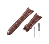 LMPVPDGADZ Apto for reloj de cuero Patek Philippe for muesca serie 5711 5712 5726, correa de reloj brillante y suave de 25mm(Brown-No)