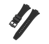 LMPVPDGADZ Correa convexa for reloj Tissot PRX Series T137.407/T137.410 Super Player, correa de silicona de goma de liberación rápida for hombre, 12mm x 26mm(Black Black buckle)