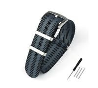 LMPVPDGADZ Correa de nailon for reloj, correa de repuesto a rayas de 20mm y 22mm, accesorios de pulsera militar aptos for correas de reloj T-udor(Black gray 1,20mm)