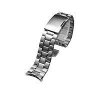 LMPVPDGADZ Correa de reloj de acero inoxidable 18 20 22 24 mm Interfaz de arco refinado Metal Plata Negro Pulsera de reloj for hombre Fit for Citizen Fit for Armani(A Silver,22mm)