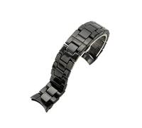 LMPVPDGADZ Correa de reloj de cerámica de 24mm compatible for Armani AR1451 AR1452 AR1400 AR1410 AR1421 AR1440, correa de reloj negra esmerilada for accesorios(AR1400)