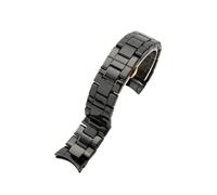 LMPVPDGADZ Correa de reloj de cerámica de 24mm compatible for Armani AR1451 AR1452 AR1400 AR1410 AR1421 AR1440, correa de reloj negra esmerilada for accesorios(AR1410)