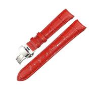 LMPVPDGADZ Correa de reloj de cuero carmesí de 18mm apta for Tissot 1853 T035 T035210 T035207 pulsera curvada for mujer(Black 01,18MM_ROSE BUCKLE)