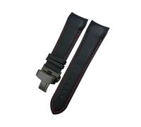 LMPVPDGADZ Correa de reloj de cuero de 22mm, 23mm y 24mm apta for Tissot 1853 Couturier T035 T035627 T035410, herramientas for correa de reloj en negro y marrón(Black Red-Black,24mm)