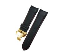 LMPVPDGADZ Correa de reloj de cuero de 22mm, 23mm y 24mm apta for Tissot 1853 Couturier T035 T035627 T035410, herramientas for correa de reloj en negro y marrón(Black Red-Gold,23mm)