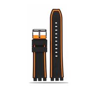 LMPVPDGADZ Correa de reloj de goma de silicona 21mm deportes negro naranja azul rojo naranja Gary Lines correa de reloj for hombre apta for Swatch YVS400 YVS451 YVB404(Black orange-B pin,19mm)