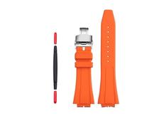 LMPVPDGADZ Correa de reloj de goma de silicona Junta convexa de 16 mm Suave Negro Verde Naranja Azul Gris Correa de reloj for hombre Apto for CASIO Fit for G-shock GA2100 GM2100(Orange-Silver)