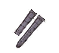 LMPVPDGADZ Correa de reloj de grano de bambú, 23mm, extremo curvado, resortes dobles, capa superior de cuero, ajuste adecuado for Frederique Constant(Dark brown)