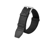 LMPVPDGADZ Correa de reloj de nailon apta for HAMILTON Khaki Field H69439931 H69439411 Apto for Seiko Apto for pulsera T-imex Correas de reloj de ocio de marca 20 mm 22 mm(Black silver clasp,20mm)