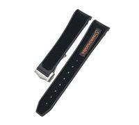 LMPVPDGADZ Correa de reloj de silicona de goma de 18 mm, 19 mm, 20 mm, 21 mm, 22 mm, compatible for Omega Sxwatch Moon Watch, compatible for Speedmaster, Seamaster AT150, Tag Heuer, correa suave(Black