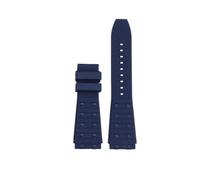 LMPVPDGADZ Correa de reloj de silicona Fluororubber, pulsera de reloj for hombre for junta convexa de 22 y 24mm, negra y azul, apta for Breitling Chronomat B01(Blue-NO BK,24mm)