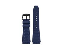 LMPVPDGADZ Correa de reloj de silicona Fluororubber, pulsera de reloj for hombre for junta convexa de 22 y 24mm, negra y azul, apta for Breitling Chronomat B01(Blue-B pin,24mm)