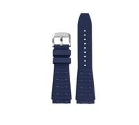 LMPVPDGADZ Correa de reloj de silicona Fluororubber, pulsera de reloj for hombre for junta convexa de 22 y 24mm, negra y azul, apta for Breitling Chronomat B01(Blue-S pin,22mm)