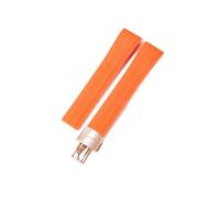 LMPVPDGADZ Correa de reloj de silicona for boca de arco apta for Patek Philippe Aquanaut5167A/5164, correas de reloj plegables de granada de 21mm(Orange-Rose-Z18)