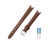 LMPVPDGADZ Correa de reloj femenina for interfaz cóncava y cuero negro de calidad, compatible for la serie Anne Klein AK 1950/9442/9918/9168 for hebilla de acero(Brown-Steel-K12)