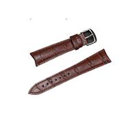 LMPVPDGADZ Correa de reloj for extremo curvado, adecuada for pulsera Ulysse Nardin, correa de reloj de cuero de capa superior clásica, concisa en negro y marrón(Brown)