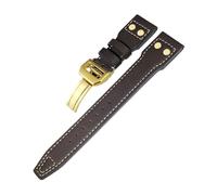 LMPVPDGADZ Correa de reloj for remaches de bronce y cuero de 20mm, 21mm y 22mm, apta for IWC, correa de reloj Spitfire de bronce for piloto grande 18(Brown 1,WITHOUT BUCKLE_20MM)