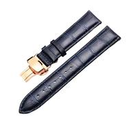 LMPVPDGADZ Correa suave de 16 mm, 18 mm, 19 mm, 20 mm, 21 mm, 22 y 23 mm, apta for Citizen/apto for Rossini, correa de reloj universal for hombre y mujer de liberación rápida(Dark blue Rose,16mm)